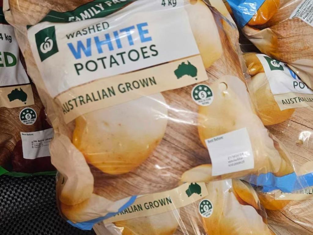 Loose potatoes are over 50% more expensive than the same quantity wrapped in plastic. Picture: The Australian Marine Conservation Society