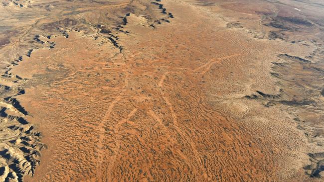 25/08/16 - View of the Marree Man from the air.Photo Tom Huntley