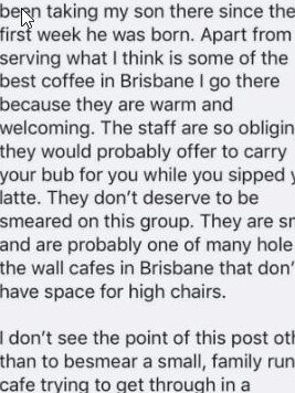 The Low Road Cafe has a number of supporters, including this one. Picture: Facebook