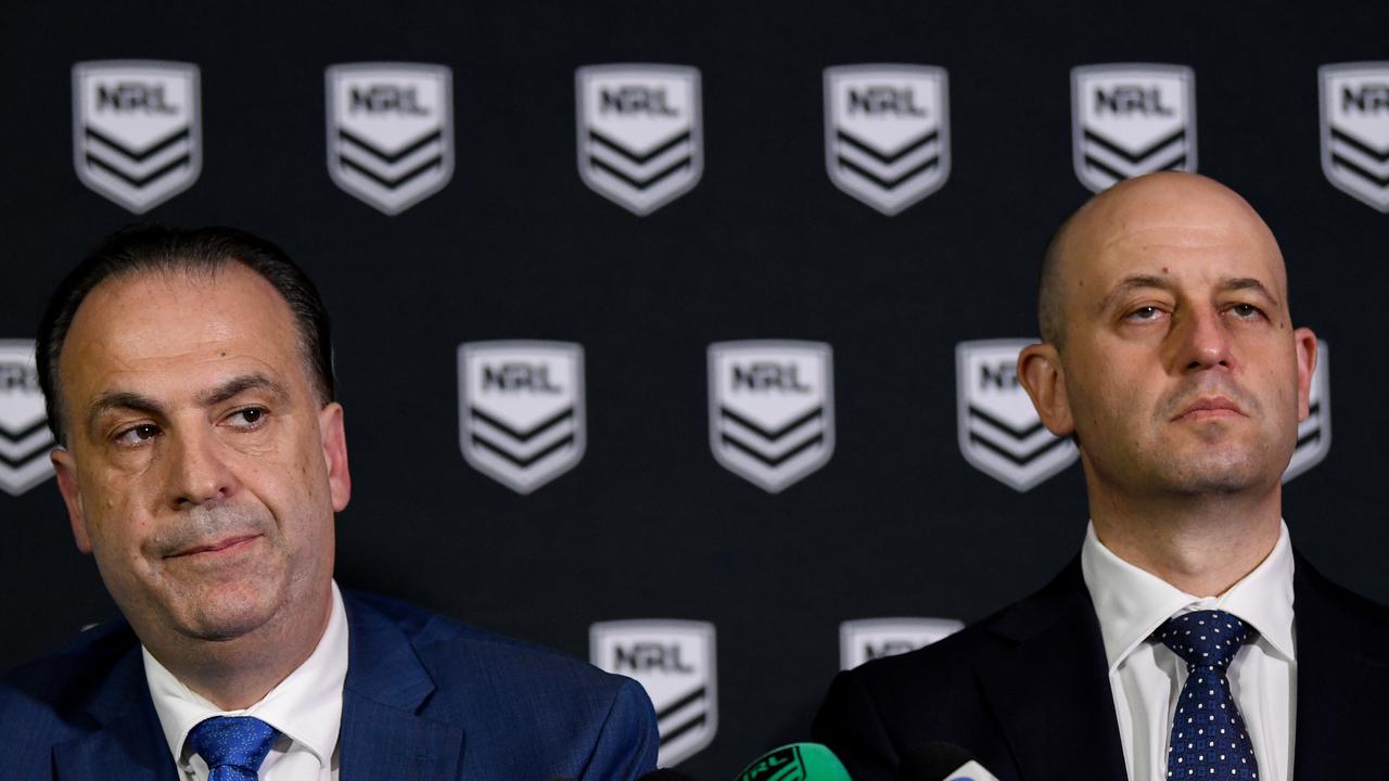 Australian Rugby League Commission Chairman Peter V'landys and NRL Chief Executive Todd Greenberg.