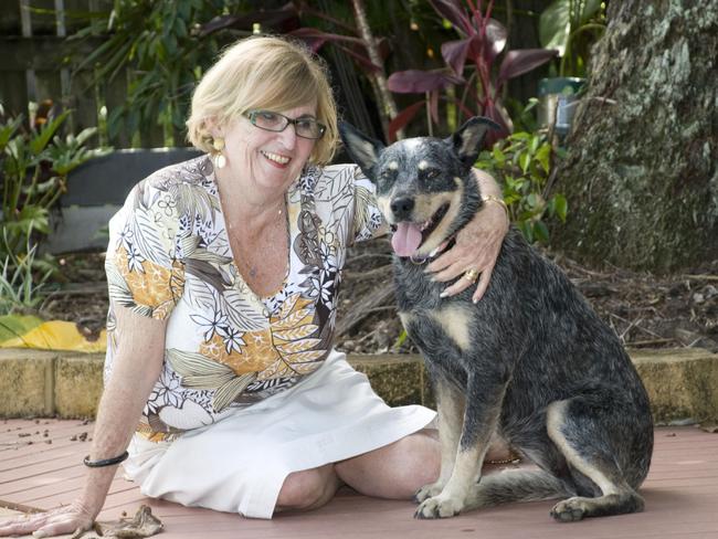 Jan Griffith is reunited with her dog, Sophie Tucker. Picture: Daryl Wright, 2009.