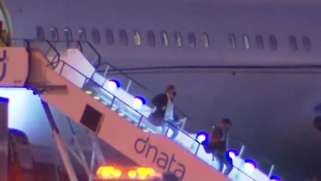 Guns N' Roses arriving at Adelaide Airport last night. Picture: 7 NEWS