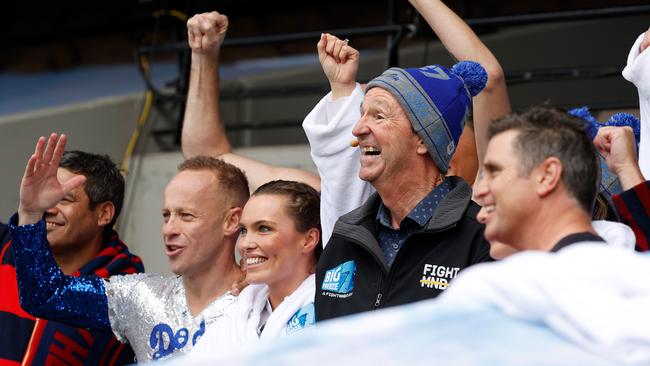 Daniher with the participants in this year’s Big Freeze. Picture: Getty Images