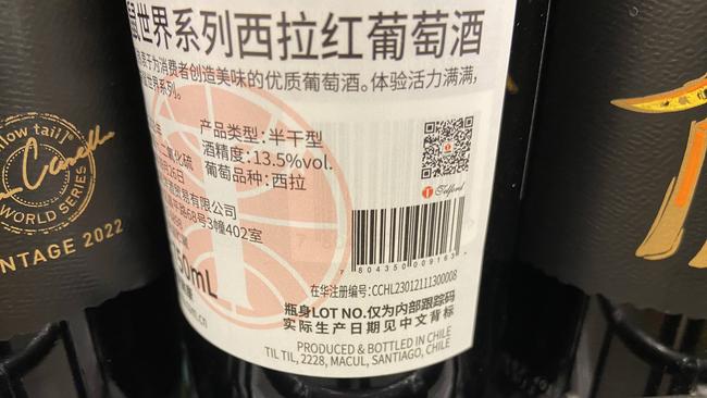 The glut of made-in-Chile Yellow Tail is a symptom of reduced wine consumption in China. Picture: Will Glasgow