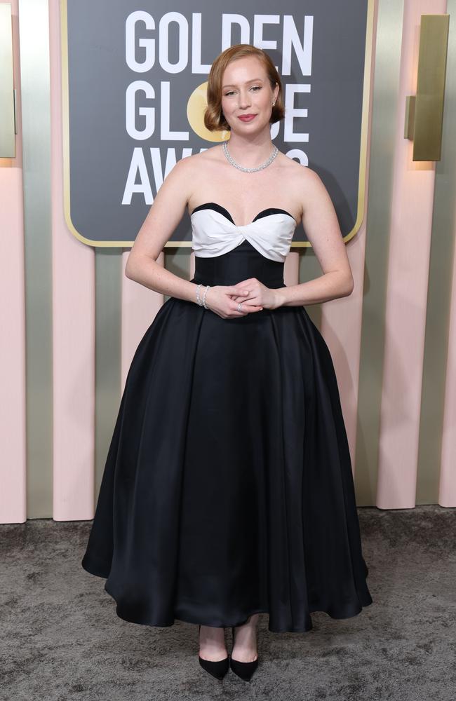 Hannah Einbinder looks demure at the 80th Golden Globe Awards. Picture: Getty Images