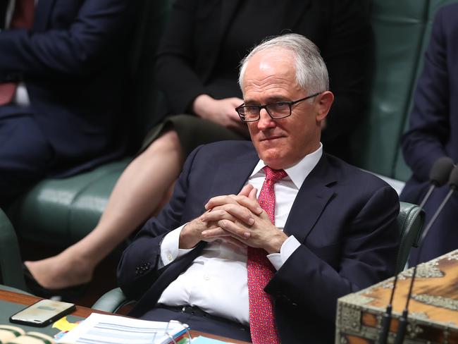 PM Malcolm Turnbull in Question Time in the House of Representatives at Parliament House in Canberra. Picture Kym Smith