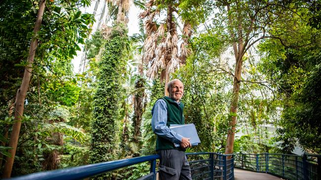 Volunteer guide Greg Lane, 64, inside the Bicentennial Conservatory at the Adelaide Botanic Gardens. Picture: Tom Huntley