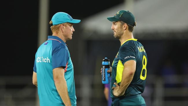 Andrew McDonald and Mitchell Marsh have some big decisions to make. Picture: Robert Cianflone/Getty Images