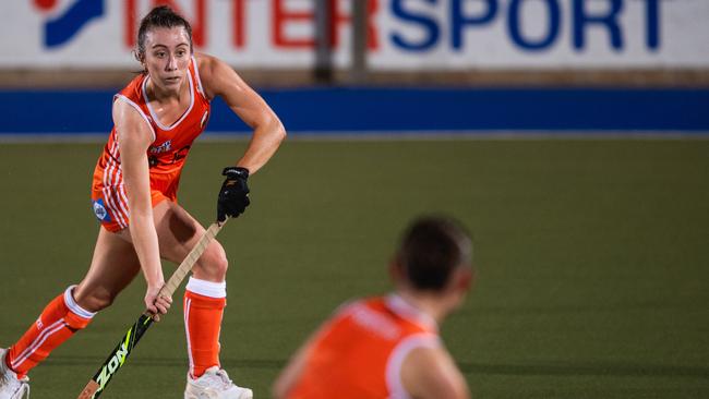 The first Festival of Hockey match between the Territory Stingers and Brisbane Blaze. Picture: Pema Tamang Pakhrin