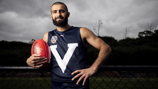 Essendon’s Adam Saad will wear No.42 for Victoria. Picture: Nicole Cleary