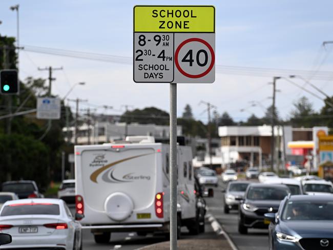 Motorists slow as they approach the school zones at Narrabeen , NSWPicture: Jeremy Piper