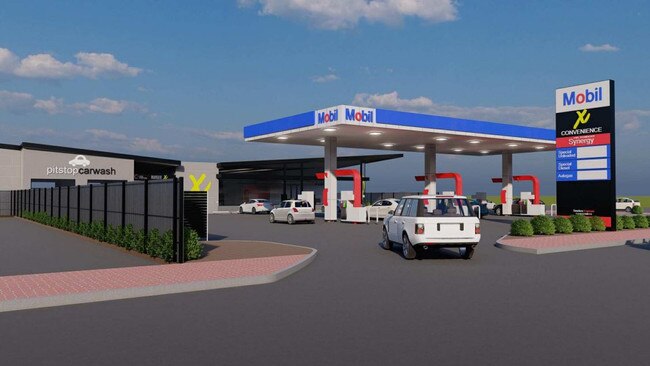 An artist impression of a proposed service station on Military Road at North Haven. Picture: Ekistics