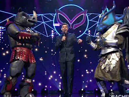 The rhino and the wolf face off in The Masked Singer.