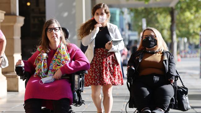 Family and disability advocates of Annie Smith are seen outside the Adelaide District Court after she died of malnourishment while living with cerebral palsy. NCA NewsWire / David Mariuz