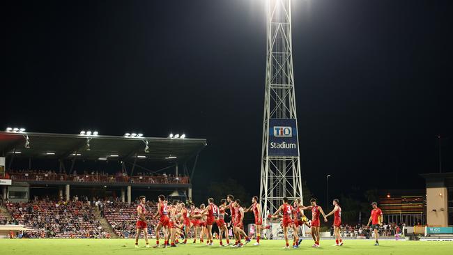 The AFL remains hopeful of staging at least one game in Darwin in the final round. Picture: Getty Images