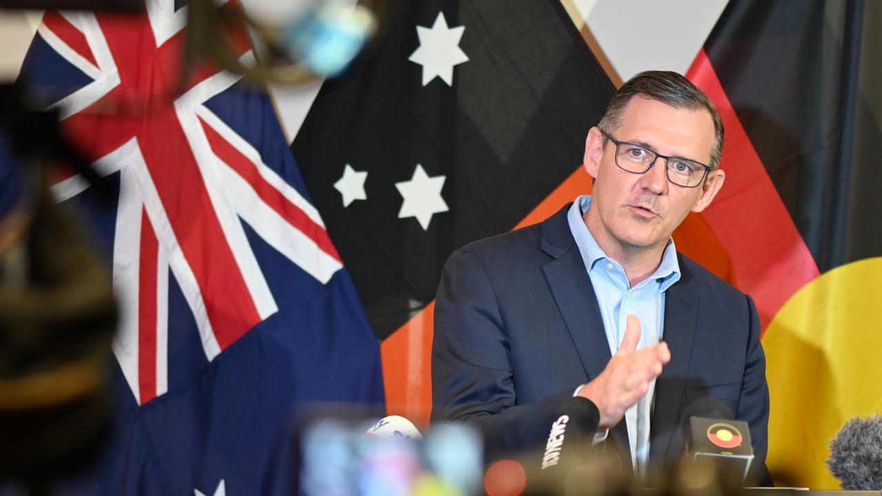 Chief Minister Michael Gunner at a press conference on Monday, August 17. Picture: Julianne Osborne