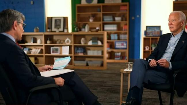 Joe Biden during his interview with George Stephanopoulos. Picture: ABC