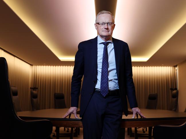DAILY TELEGRAPH 23rd NOVEMBER 2021EMBARGOED FOR POWER 100Pictured at the Reserve Bank of Australia's main board room at Martin Place in Sydney is head of the RBA Governor Philip Lowe.Governor Philip Lowe was photographed for the Daily Telegraph Power 100 magazine and related online coverage.Picture: Richard Dobson