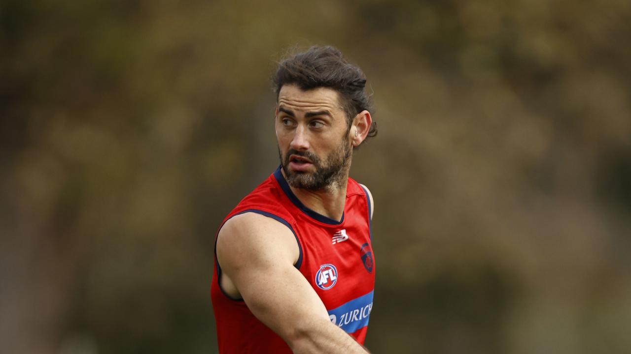 Brodie Grundy of the Demons. Photo by Darrian Traynor/Getty Images.