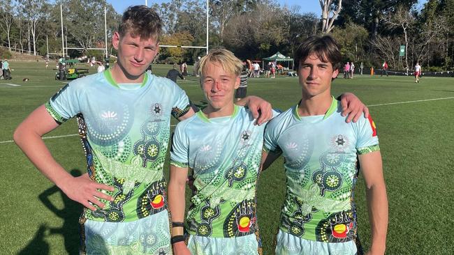 James Martins, right, is a key Wests recruit. Pictured here with 2023 BBC teammates Harrison Angel and Stan Keats.