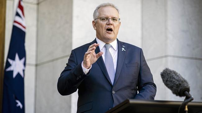 Prime Minister Scott Morrison says the economy cannot be propped up by the taxpayer forever. Picture: NCA NewsWire/Gary Ramage