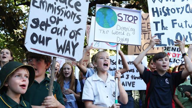 Amity Cruickshank 13 in grade 8 at St Michael's Collegiate.  Students Against Climate Change rally on the Hobart waterfront.  Picture: NIKKI DAVIS-JONES