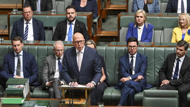 Opposition Leader Peter Dutton announced his migrant policy in budget reply address last Thursday. Picture: NewsWire / Martin Ollman