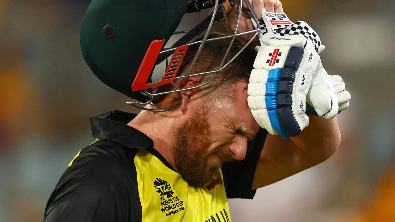 Australia's Captain Aaron Finch has hurt his hamstring (Photo by Patrick Hamilton / AFP) /