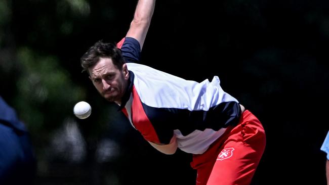 Damien Fleming medallist Blade Baxtet sends one down. Picture: Andy Brownbill