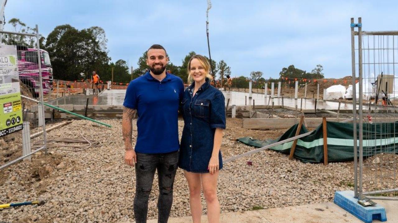 Co-founders of Emerald Developments, Matthew and Lia Wall, at the construction of Kinma Valley.