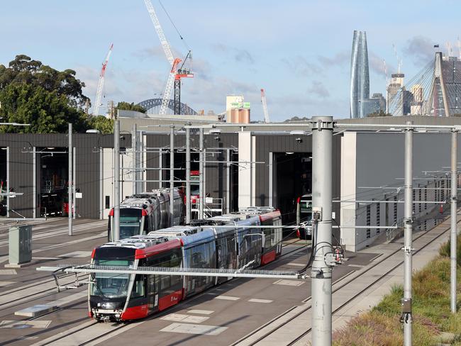 Buses currently replace trams on the entire light rail route. Picture: Richard Dobson