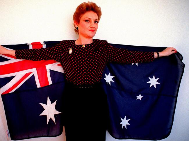 Hanson in 1997 after registering the “Pauline Hanson One Nation Party”. Pic: Ray Strange.