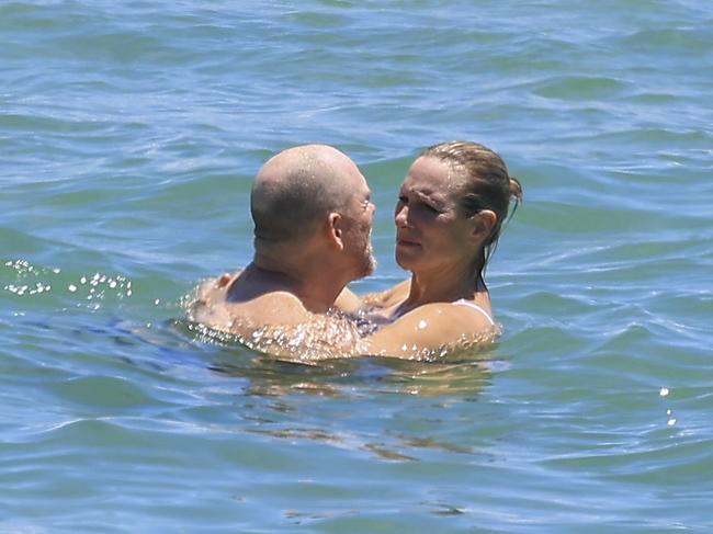 Zara and Mike Tindall were seen sharing a swim on a perfect Aussie summer day. Picture: Media Mode/Backgrid