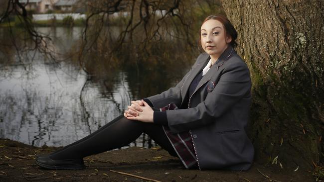 NEW HORIZONS: Britney Nelson is relishing the challenge of Year 12 this year at New Norfolk High School and plans to move onto UTAS next year. Picture: MATHEW FARRELL