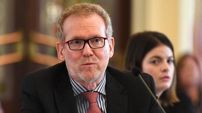 Queensland Crime and Corruption Commission (CCC) chairman Alan MacSporran fronts a budget estimates hearing at Queensland Parliament House. Picture: AAP/Dan Peled