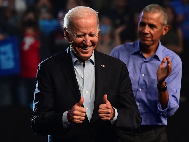 Joe Biden campaigns with Barack Obama. Picture: Mark Makela (Getty Images/AFP)