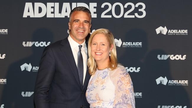 Premier Peter Malinauskas, with wife Annabel. Picture Sarah Reed