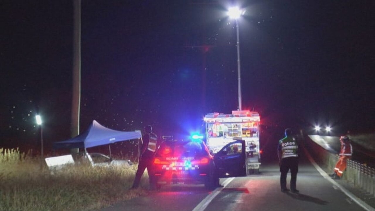 Police on the scene in Stonehaven on Saturday night. Source: Nine News