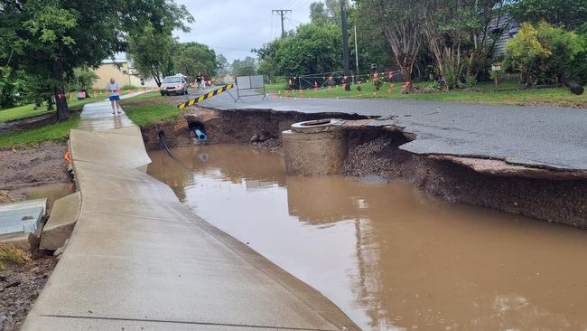 The Mary River floods in Maudsley St, Goomeri. Picture: Diane Frola