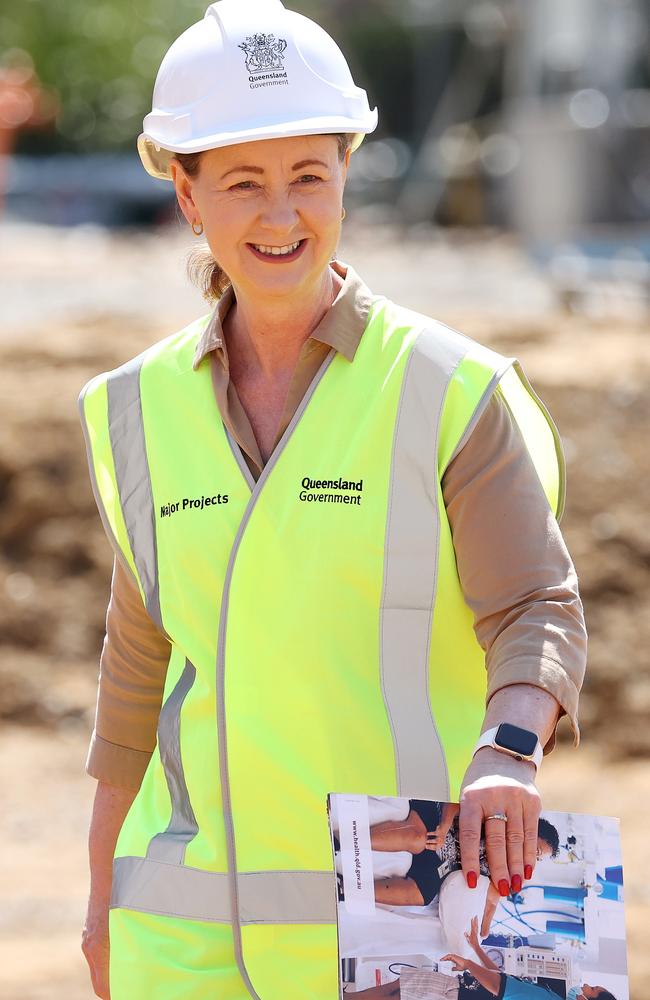 Health Minister Yvette D'Ath at the site of the Kallangur satellite hospital in September