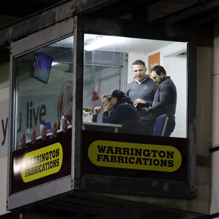 Sam Burgess looks on during Warrington’s match with Hull. Picture: Jess Hornby/Getty Images