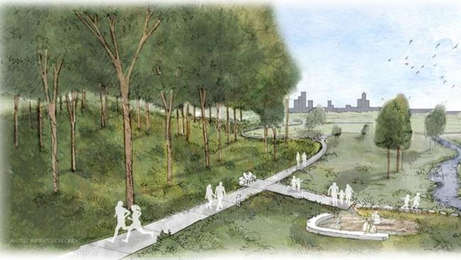 Artist impression of Greenheart, the Gold Coast's new proposed parklands between Robina and Merrimac.