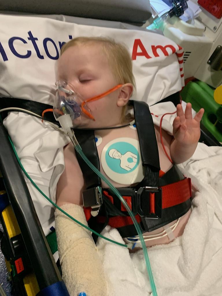 Lawson Walter, 15 months, who had to wait more than 30 minutes for an ambulance on May 12 when 000 calls were not answered and he became unresponsive at his parent’s Girgarre farm., Picture: Supplied