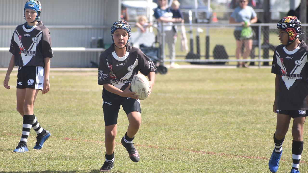 Libaan Hajiyussuf in the Magpies and Bulldogs White clash in the RLMD U11 Mixed division at RLMD Fields, August 7, 2021. Picture: Matthew Forrest