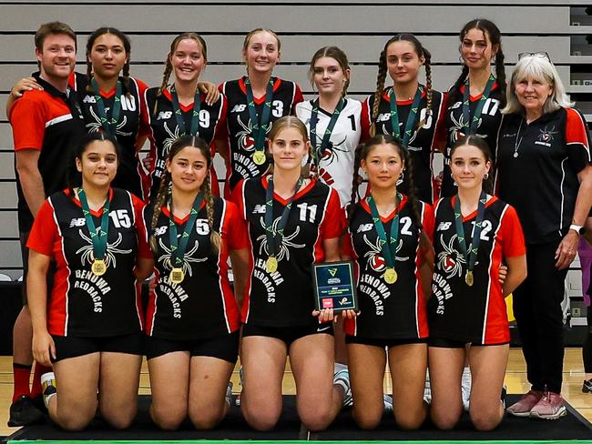 Australian Volleyball Schools Cup Year 11 champions Benowa State High School. Picture: Rogue Gun Photography/Benowa State High School.