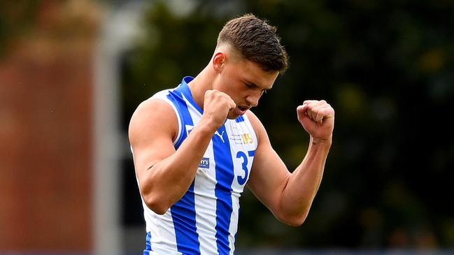 Cooper Harvey was impressive for the Kangaroos. (Photo by Josh Chadwick/Getty Images)