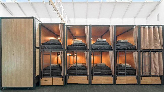 The Tequila Sunrise hostel has a dormitory containing 100 of these sleep pods.