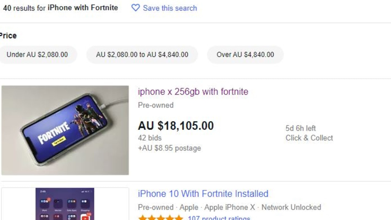 iPhones With Fortnite Installed Up for Sale on  for Thousands of  Dollars