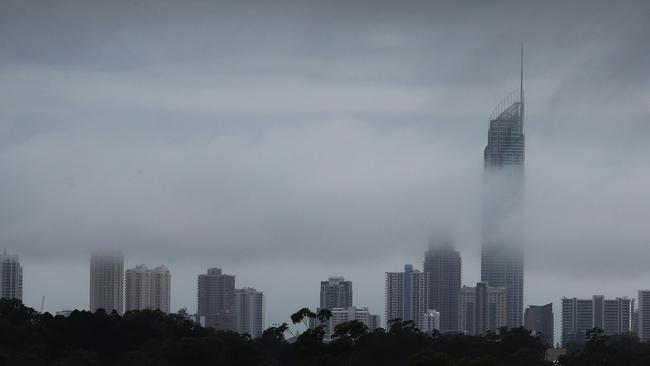 An ugly day brewing as clouds partially cover Surfers Paradise. Picture Glenn Hampson