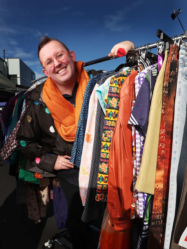 Jacob Miller retail operations manager with Hobart City Mission at their stall. To The North community market at Moonah. Picture: Nikki Davis-Jones